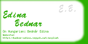 edina bednar business card