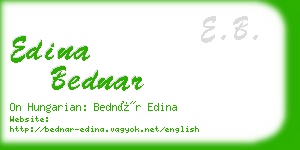 edina bednar business card